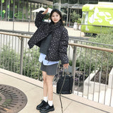 Flower Stand Collar Short Down Cotton Jacket 2024 New Small Bread Jacket Female Winter Korean Cotton-Padded Jacket