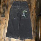 Yipinpay Men's Jeans Y2K Bag Vintage JNCO High-Quality Pattern Hip-Hop Street Leisure Men Harajuku Wide Legs