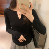 Yipinpay Knitted Sweater For Girls In Autumn And Winter, The New Style Is Chic And Beautiful, With A Slim Bottomed Sweater In The Collar