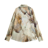 Yipinpay Spring Tie-Dyed Satin Texture Shirt 6962025 Skirt 6962024