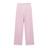Yipinpay New Women's Double-Breasted Suit Jacket Straight Trousers 8194394 8003394