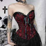 Yipinpay Dark Wind Design Sense Chest Vest Sexy Slim Lace Girdle Waist Show Thin Bandage Blouse