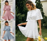 Yipinpay Spring / Summer New Front Piece Lace Dress INS Hem Cuff Lace Fringed Dress