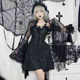 Yipinpay Sexy Thin Cos Horn Sleeve Lace Cardigan Temperament Dark Jacket Girl