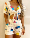 Yipinpay New Independent Station Fashion Style Sexy Fashion Printing 2-Piece Set