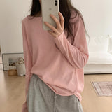 Sunscreen Shirt Mask Long-Sleeved T-Shirt Women's Summer Thin Loose Irregular Fork Bottom Air-Conditioning Blouse