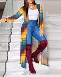 Yipinpay Autumn And Winter Women's Wear New Long-Sleeved Printing Long-Style Leisure Long-Style Coat