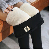 Yipinpay And Winter Cashmere Leggings, Leather Standard Trousers, Warm, Solid Color, Velvet, Thickened Trousers, Tights.