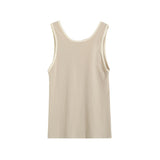 Yipinpay Spring Leisure Basic Color V-Collar Rib Vest