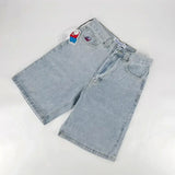 Yipinpay Y2K Vintage Denim Shorts Men's Harajuku Punk High-Waisted Denim Shorts