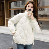 Cotton Jacket Female 2024 New Standing Collar Short Cotton-Padded Clothes Add Thick Warm Bread Clothing Small Cotton-Padded Jacket Coat Winter