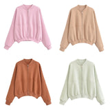 Yipinpay Pilot Jacket Jacket Sweater 3199802 Loose Velvet Trousers 3199803 Set