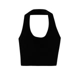 Sexy Neck Suspenders Vest Girls Summer New Korean Version Of Simple Slim Spicy Girls Wear Short Bottomed Tops