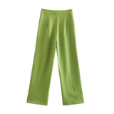 Yipinpay Women's Belt Vest 3035587 Vertical High Waist Trousers 2927587 Suit