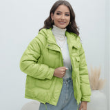 Yipinpay Station Down Cotton-Padded Jacket 2024 New Women's Winter Thickened Cotton-Padded Jacket Popular Style Bright Color Vertical Collar Cotton-Padded Jacket