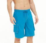 Yipinpay Pants Solid Color Multi-Pocket Fake Two Double-Layer Overalls Five-Point Fitness Running Leisure Sports Shorts