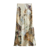 Yipinpay Spring Tie-Dyed Satin Texture Shirt 6962025 Skirt 6962024