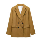Yipinpay New Women's Double-Breasted Suit Jacket Straight Trousers 8194394 8003394