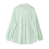 Yipinpay New Large Plaid Long-Sleeved Loose Version Shirt 1971060