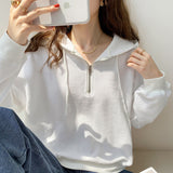 Short Style Waffle Hooded Sweater 2025 Early Spring New Style Loose Design Niche Jacket Women's Spring And Autumn
