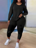 Yipinpay Independent Station Large Size Women's Long-Sleeved Trousers Two-Piece Suit In Solid Color
