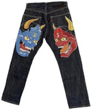 Yipinpay High Street Jeans Male Personality Printed Hip Hop Fashion Clothing Straight Pants High Waist Y2K Jeans