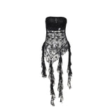 Yipinpay Summer 2024 New Vest Hot Girl Sexy Micro-Transparent Lace Spliced Top Girl