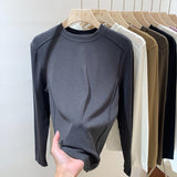 European Designer Round-Necked Long-Sleeved T-Shirt Women Slim In Autumn And Winter 2025 Look Thin With A Bottomed Blouse