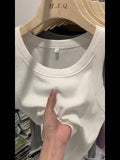 Yipinpay Girls Tight Anti-Smooth Threaded Vest Women's Spring And Summer Suit Slim Top Ins Tide