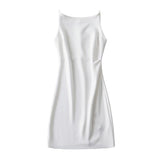 Yipinpay New Spring Style One-Word Pleated Solid-Color Dress Sexy Sling Hip Skirt