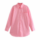 Yipinpay Ins14 Color Pocket Decoration Women's Basic Long-Sleeved Shirt In Spring And Summer Of 2024