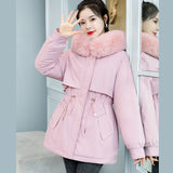 Jacket Female Long Style 2024 New Velvet Pie To Overcome Cotton-Padded Jacket Korean Version Loose Down Cotton Jacket Winter Coat