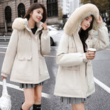 To Overcome The Female Winter 2024 New Add Velvet Add Thick Cotton-Padded Clothes Korean Version Loose Cotton-Padded Jacket Close Waist Down Cotton Jacket Coat