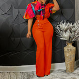 HOT SALE🔥 FREE SHIPPING🚚 The New 2023 Summer Printing Collar Long Sleeve Shirt Jacket Wide-Legged Trousers Fashion Suits Two-Piece Outfit 423-1