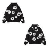 Yipinpay Tide Brand Foam Print Loose Sweater Y2K Hip Hop Street Suit For Men And Women