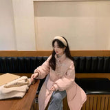 2024 New Korean Version Loose Medium And Long Cotton-Padded Jacket Winter Jacket