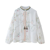 Yipinpay Summer Flower Embroidered Shirt 5770037 Embroidered Flute Skirt 5770038