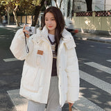 Size Down Cotton Jacket Female Winter 2024 New Tooling Thick Oversize Bread Jacket Loose Cotton-Padded Jacket