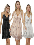 Yipinpay Station Popular Style Sexy Sequins French Halter Dress Sweet And Spicy Bare-Back Dress Party Dress Dress