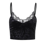 Yipinpay 212005 Sexy Lace Sling Vest Feminine Slim Spicy Girl Navel Blouse