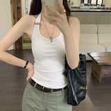 The Design Feels That The Spicy Girl Hangs Her Neck In Pure Color And Wears A Vest Outside Her Back. 2024 New Style Shows Thin And Short Style With Bottom Sling Inside.