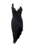 Yipinpay Sexy Deep V Suspender Dress Slim Chest Bare Back Party Spicy Girl Temperament Hip Skirt