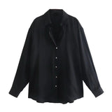 Yipinpay Spring Style New Spring Satin Texture Classic Shirt 7969046