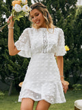 Yipinpay Spring / Summer New Front Piece Lace Dress INS Hem Cuff Lace Fringed Dress