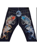 Yipinpay High Street Jeans Male Personality Printed Hip Hop Fashion Clothing Straight Pants High Waist Y2K Jeans