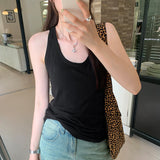 Korean Version Of Solid Color Sling Vest Women's Summer New Design Sense Slim Thin Style Outside Wear Bottom Short Jacket