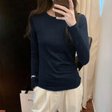 Yipinpay New Slim T-Shirt With Long Sleeves And A Round Collar Shirt In Autumn And Winter.