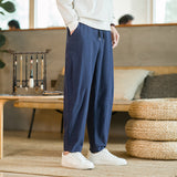 Style Men's Pants 2024 New Summer Linen Pants Loose Trend Cotton Linen Small Feet Harun Casual Pants