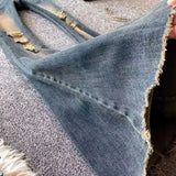 Yipinpay Vintage Perforated Big Flare Jeans Women Autumn New High Waist Spicy Girl Slim Fit Fishtail Floor Dragging Pants Female