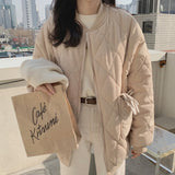 yipinpay New Khaki Corduroy Warm Jacket Korean Simplicity Baggy Straight Coat Fashion Casual Female Puffer Comfortable Outwear